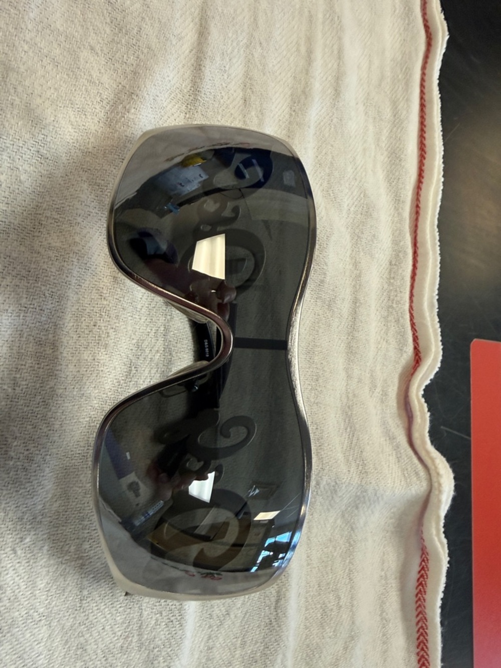 Dolce & Gabbana Black Oversized Shield Sunglasses